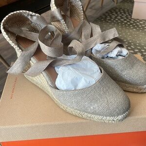 New never worn metallic espadrilles